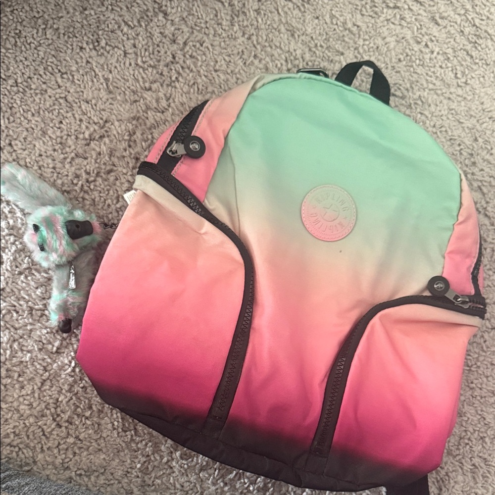 Kipling Wicked Gradient Ombre Mini Backpack Mint … - image 1